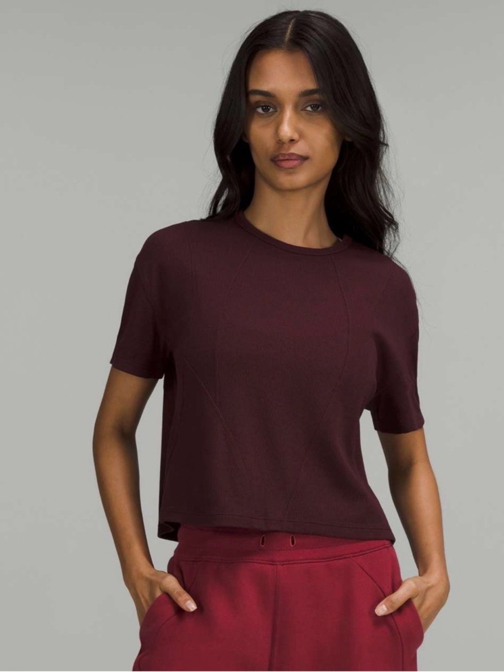 38. Lululemon Ribbed Modal-Cotton T in Cassis